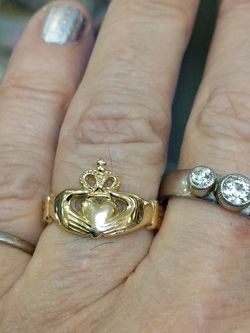 14K CLADDAGH RING SZ ,7