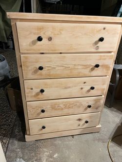 5 drawer dresser real wood ,pine