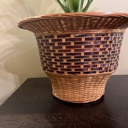 Great Vintage Boho Rattan Basket Planter Hide Your Ugly Pot