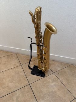 Beautiful unique baritone saxophone decoration inside of outside