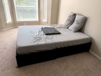 DHP Maven Queen Platform Bed Frame — Black Faux Leather