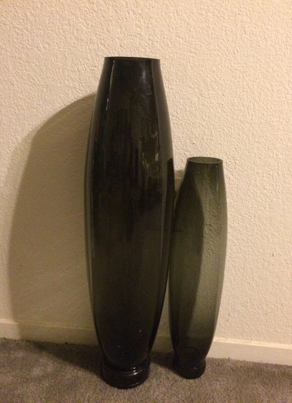 Pair of Black glass vases