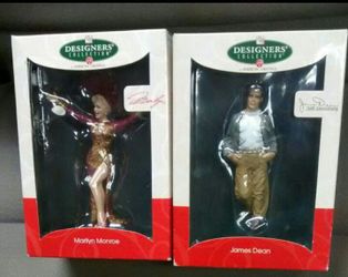 Brand New Marilyn Monroe/James Dean Ornaments