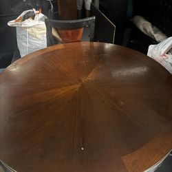 black and brown wood Table and Cadenza set