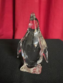 Steuben Penguin Crystal Glass Figurine Vintage Signed 3.5"
