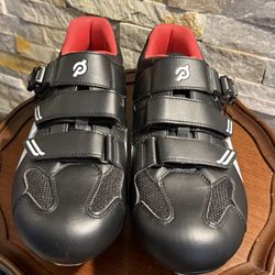 Unisex Peloton Sz Eur 43 Bike Spin Cycling Shoes Delta Clip Straps Black Red EUR