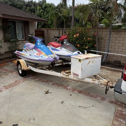 Two Polaris Jet Skis with Trailer
