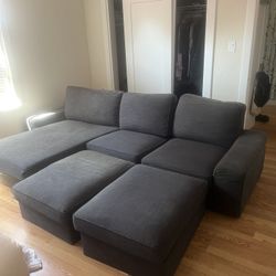 IKEA KIVIK Sofa with 2 Ottomans