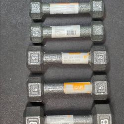 NEW 2, 3, 5, & 8lb Barbell Cast Iron Hex Dumbbell Pairs