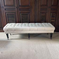 Isabelle Upholstered Linen Bench 62”