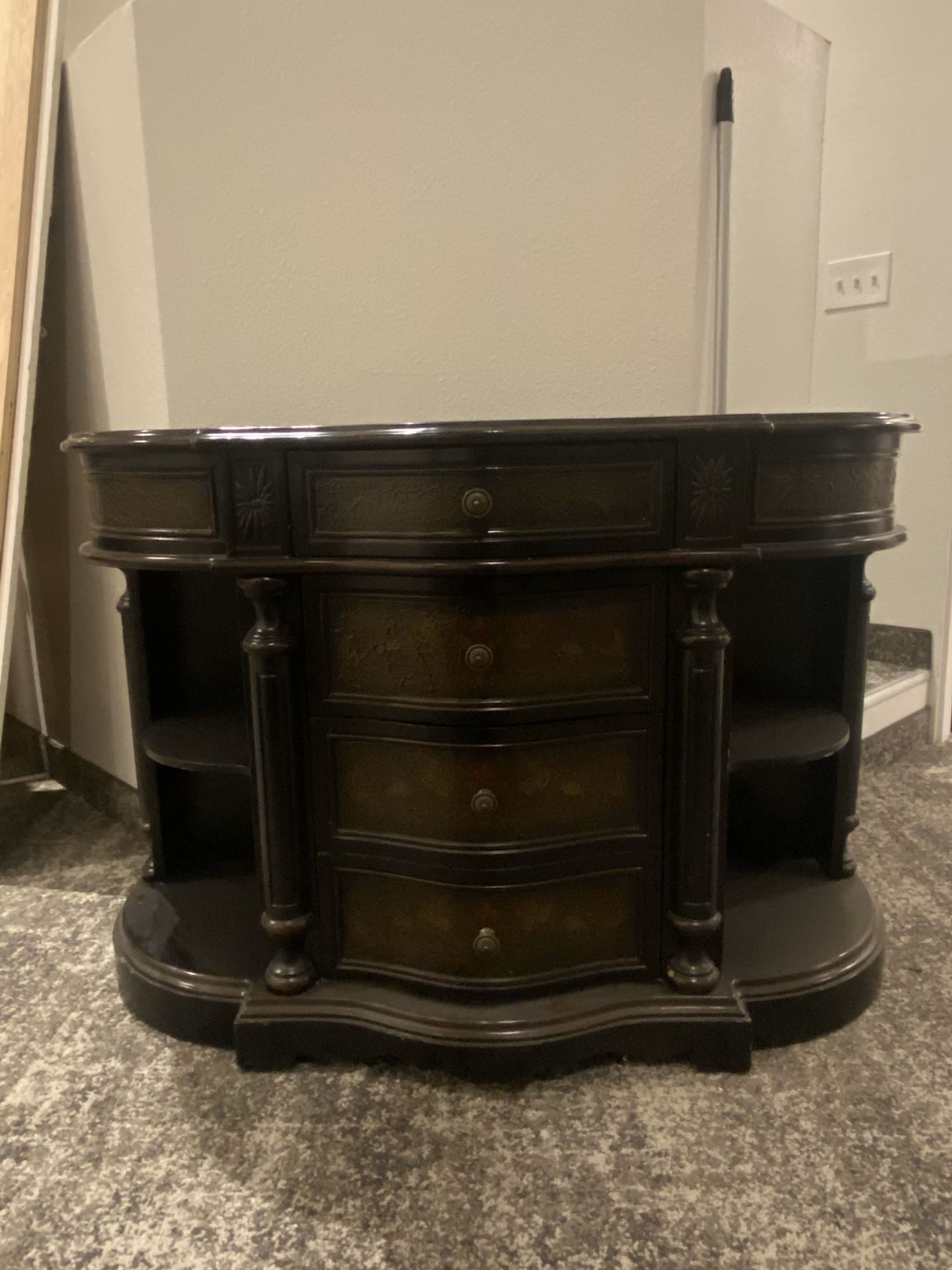 Demilune Chest/Console/Buffet/Sofa Or Entryway Table Looks Like Antique