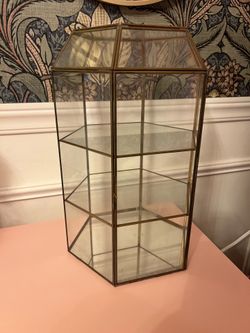 Vintage Glass 3 Tiered Trinket Large Display Case