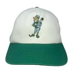 Vintage St Patrick’s Day Leprechaun Snapback Hat Paddy O’ Chair Irish Green Cap