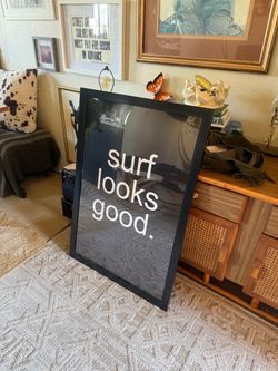 New Original Art Surfer Surf Beach House Black And white Print 24x36”