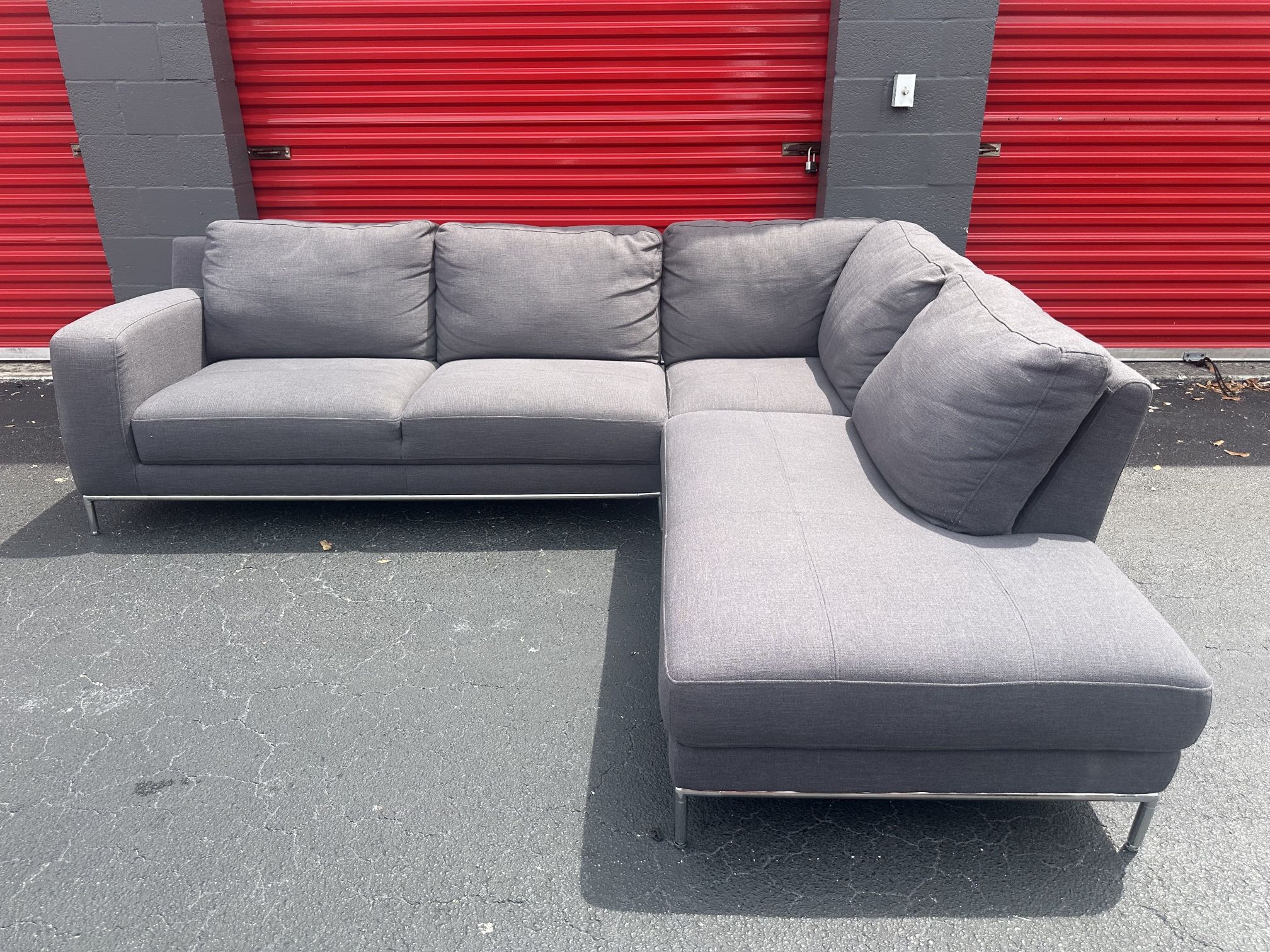 Free Delivery - Gray Sectional Sofa/Couch 