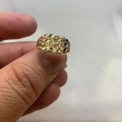 10 K SOLID GOLD NUGGET RING 10.5 Size