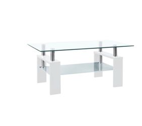 Orren Ellis Paizleigh White Coffee Table – Tempered Glass – $65 OBO