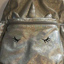 Sliver Unicorn Backpack Used But In Very Good Condition 