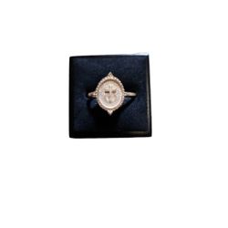Size 5 Gold Toned Cross Signet Ring