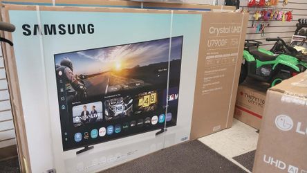 Samsung 75" tv available on payments with just $50 down to take it home . Easy online application easy approval free delivery