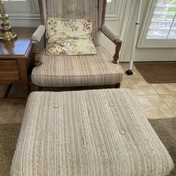 Vintage Ethan Allen Chair With Ottoman