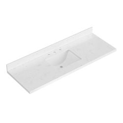 Carrara White Quartz Single Sink Vanity Top