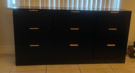 Black Dresser with Gold Handles