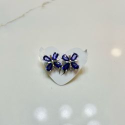 Amethyst silver earrings