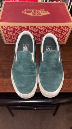 Vans Pro Slip On Suede Dark Green Shoes