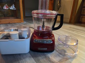 Red kitchen Aid food processor