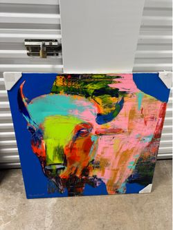 Colorful bull painting by Dan Vanderhoof