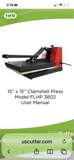 15x15 Heat Press 15” x 15” Clamshell Press Model FLHP 3802