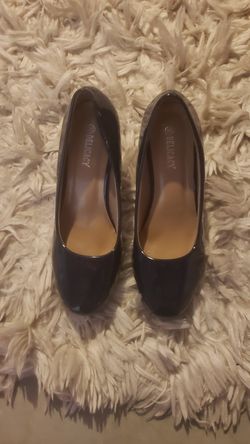 Blue Patent Leather Pumps