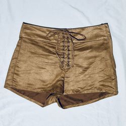 Divided Faux Suede Tan Hippie High Waist Mini Shorts Size 4 Women’s