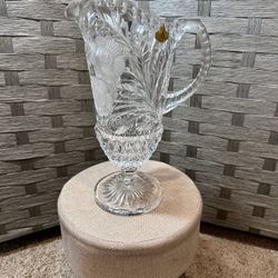 Stunning Rare Vintage Genuine Lead Crystal Handcut Pitcher, W. Germany 
