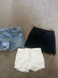 Jean skirts and shorts