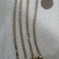 10k Dimond Cut Chain And Two Pendants Solid Gold Like New 28 Grams Together 1750