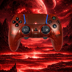 Custom Clear Red TMR Joystick DualSense Controller