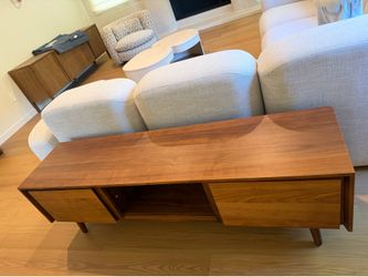 Article Seno Low Media Unit, Walnut Colorway