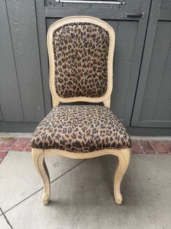 Vintage cheetah leopard tiger lion style chair wooden