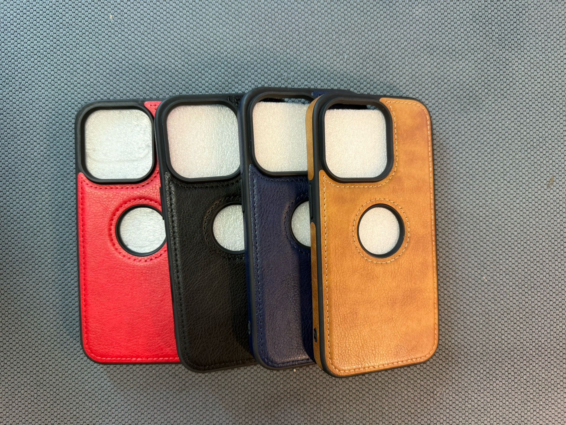 Lot of 80 - For Apple iPhone 14 Pro Leather Shockproof Red, Blue, Black, Brown