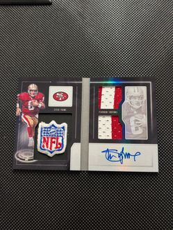 Steve young 1/1 shield/patch booklet game worn