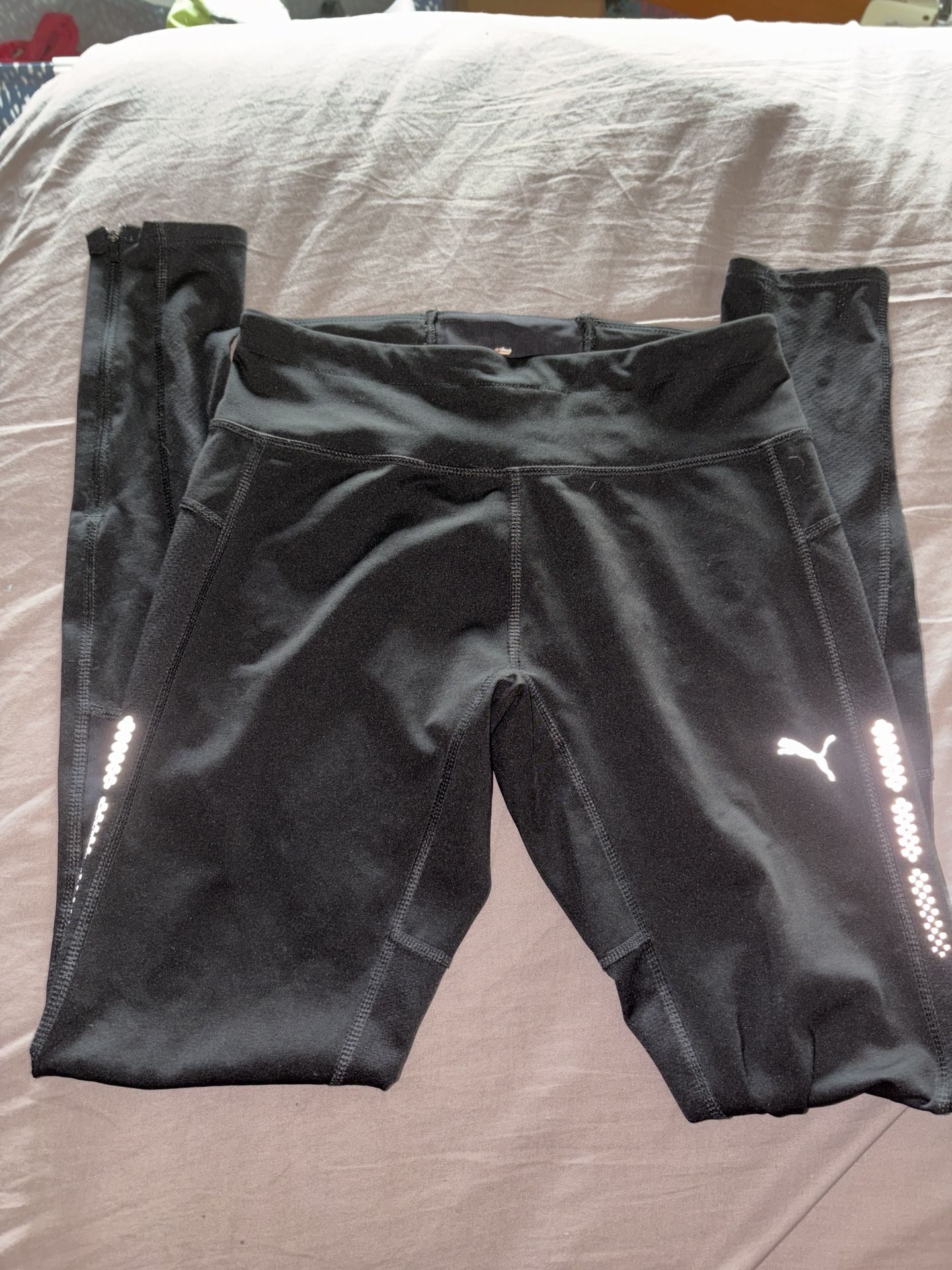 Puma Leggings W Zipper At Ankle Size 3