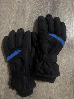 Black Insulated Winter Ski Gloves - L Size