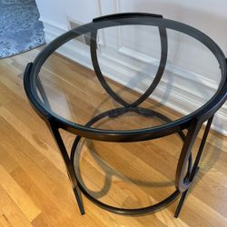 Glass Top Side Table 