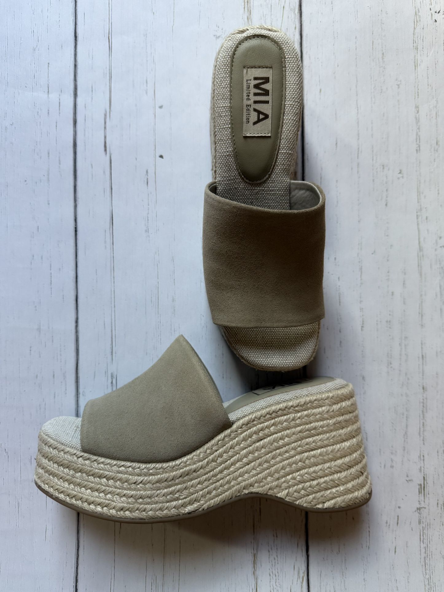 MIA Women's Beige Espadrille Wedges