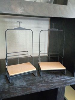 Metal and Wood Valet Stand Set of 2