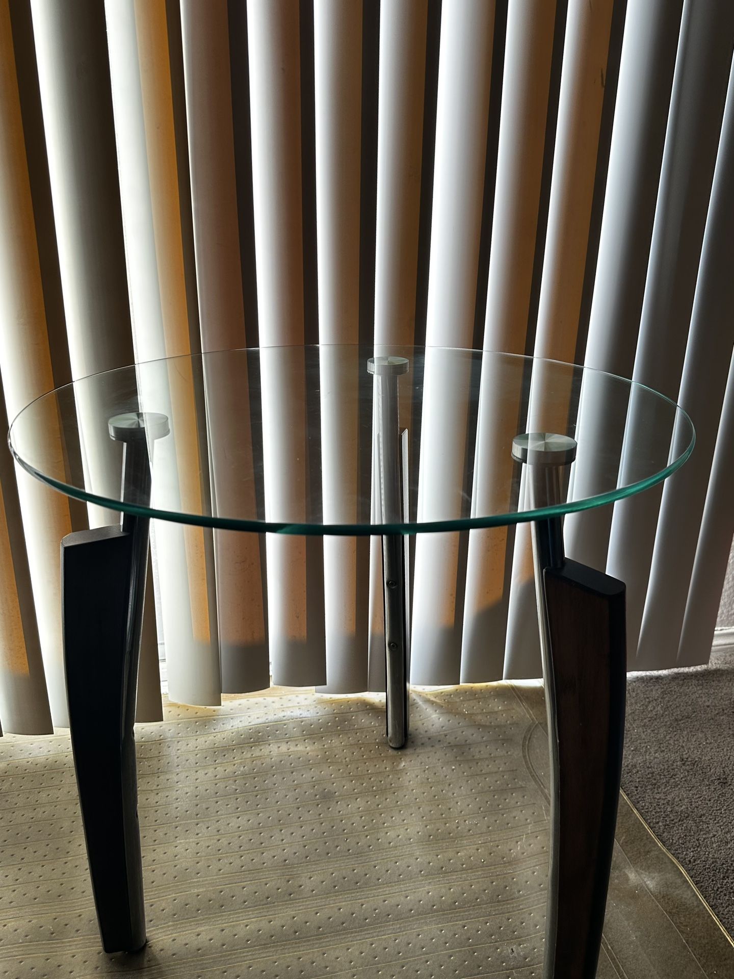 Glass End/Side Table Cappuccino and Chrome