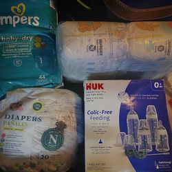 New Born Baby Pack (Diapers & Bottle Set) 