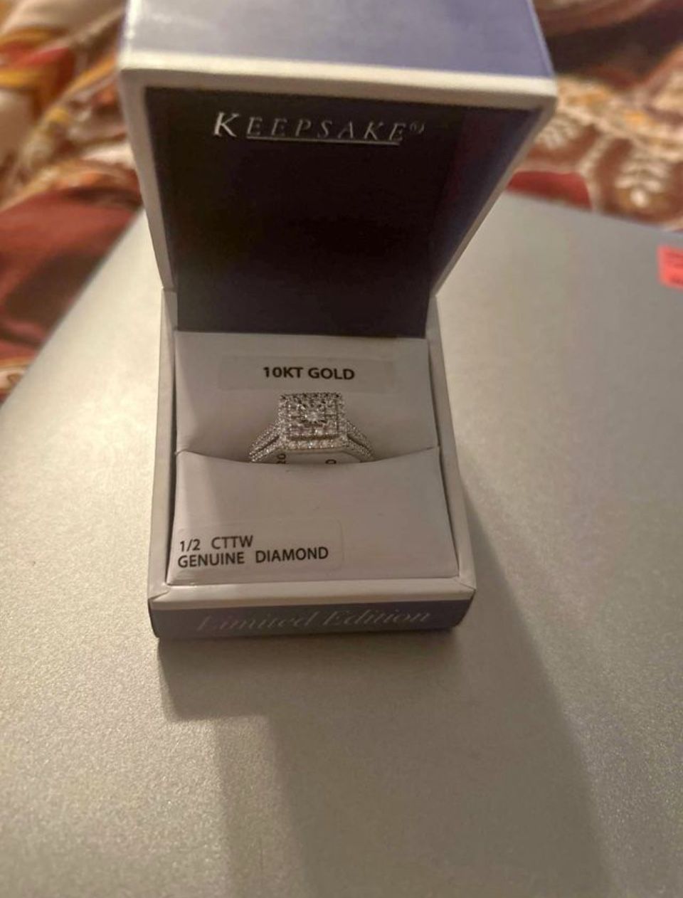 10kt 1/2 Carat total weight diamond engagement ring white gold